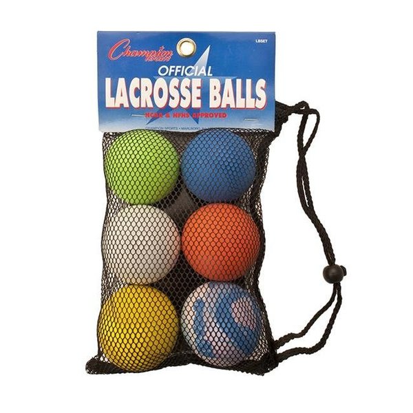 Champion Sports Champion Sports CHSLBSET Lacrosse Ball Official Size; Set of 6 CHSLBSET